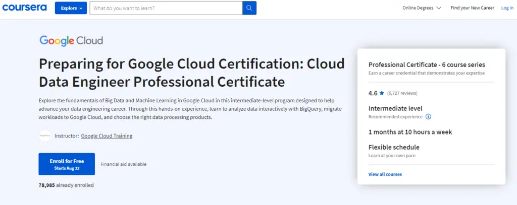 Uproot Cleaner Pro Preparing for Google Cloud Certification Cloud Data Engineer Professional Certificate Coursera